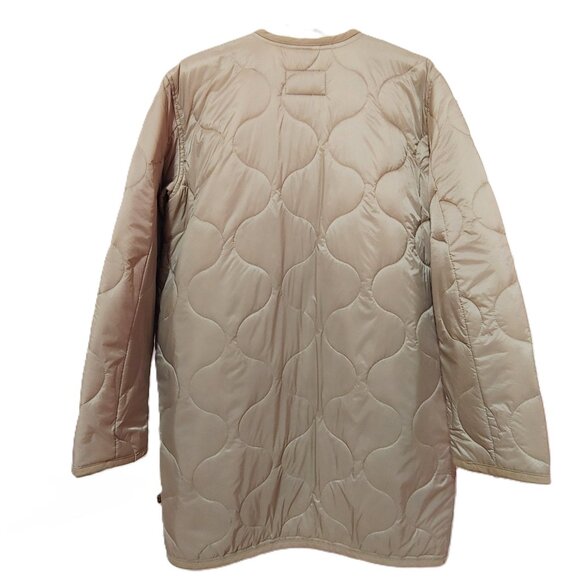 NWOT Alpha Industries Long Quilted Liner Jacket in Beige Khaki Tan Camel Size S - Picture 9 of 10